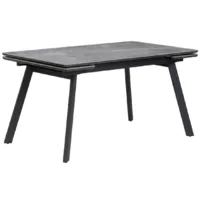 Обеденный стол Notta Норман 140/200x80 (серый мрамор/черный)