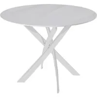 Кухонный стол Kenner R1000 (белый/стекло белое глянец)