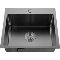 Кухонная мойка GranFest Metal нержавеющая сталь AISI 304 PVD GF-5045 Графит (с сифоном)
