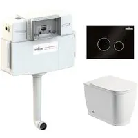 Унитаз приставной Lavinia Boho Relfix Bell Pro Set 4 в 1 77060216 (черное стекло)