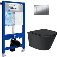 Унитаз подвесной Lauter Longer 2110822B 21901002 (кнопка 219701J, хром)