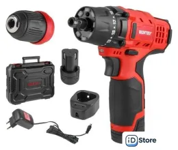 Дрель-шуруповерт Wortex LX BD 1215 Li Set 1326470 (с 2-мя АКБ, кейс)