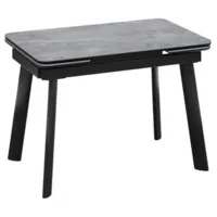 Кухонный стол Трия Джойс тип 1 (черный муар/керамика матовая серый мрамор)