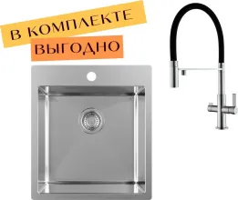 Кухонная мойка Aquasanita AIR 100 X cмеситель AquaSanita 7763 002 steel