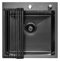 Кухонная мойка ARFEKA ECO AR 50х50RM ARDS AR (Black Decor Millet Grains)