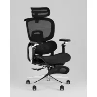 Кресло офисное TopChairs Prodigy с оттоманкой (черный)