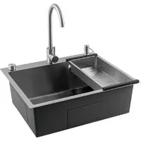 Кухонная мойка Futur FK 5550 Eco Embossing Pop-up Mixer plus (Satin)
