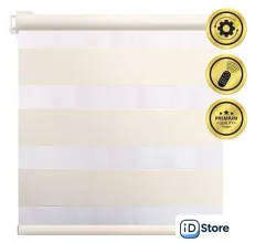 Рулонная электроштора НеоФьюжен Юпитер 240х250 левая (слоновая кость, белая фурнитура)