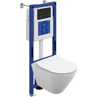 Унитаз подвесной Cersanit City Smart DPL EO Slim Aqua 40 Smart M 69324 (с кнопкой Estetica черный матовый)