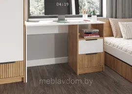 Стол письменный Ивис СП-001 - Дуб Крафт золотой / Белый гладкий (МК Стиль)
