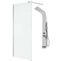 Душевая стенка душевой панелью Saniteco Walk-In SN-W6TC110 LYPA-2 (хром/панель хром глянцевый)
