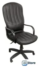 Офисное кресло Деловая обстановка Дипломат Стандарт (черный, кожа люкс)