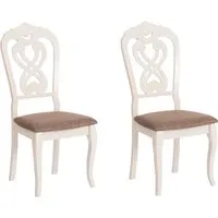 Стул TetChair Andromeda 47x55.5x107 (2шт, дерево гевея/Ivory White/ткань коричневая)