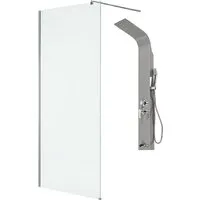 Душевая стенка Saniteco Walk-In SN-W6TC110 LYPA-1 (хром/панель хром матовый)