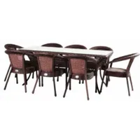 Обеденная группа AIKO Deco 8 с прямоугольным столом 7034П Шоколад