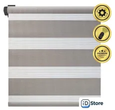 Рулонная электроштора НеоФьюжен Баланс 100х250 левая (серый, черная фурнитура)