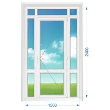 Дверь ПВХ внутренняя одностворчатая с доп. окнами