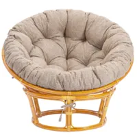 Кресло садовое TetChair Papasan 23/01 W с подушкой и ремешками (медовый/меланж)