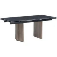 Обеденный стол Woodville Монерон 180-240x90 / 621195 (черный кварц/орех кантри)