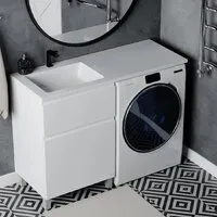 Мебель для ванных комнат Vela Тумба под умывальник Vela Мира 57Н под Kamilla (белый глянец) TU27017