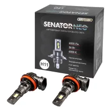 Автолампа диод H11 PGJ19-2 12V 56W 6000Лм SKYWAY компактвентилято SENATOR NEO 6000К Белая комп.2шт