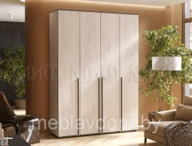 Шкаф 4-х створчатый Норд Дуб крафт белый (1,6м)