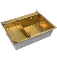 Кухонная мойка ARFEKA ECO AR мойка 700500, коландер G, дозатор GOLD DECOR