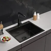 Кухонная мойка ARFEKA Eco AR 600500 Black PVD Nano Decor Volcanic Rock