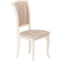 Стул TetChair Opera (дерево гевея/Ivory White/слоновая кость/ткань бежевая/рисунок золото)