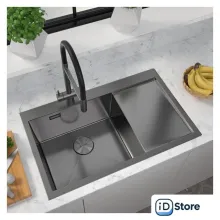 Кухонная мойка ZorG ZRN 5080 Premium L PVD Gunblack