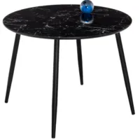 Обеденный стол Woodville Кловис / 462138 (черный мрамор/черный)