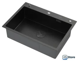 Кухонная мойка ARFEKA ECO AR 700500 POP-UP BLACK PVD NANO DECOR