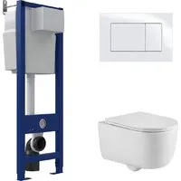 Унитаз подвесной Berges Wasserhaus Tornas Rimless Atom 410 АТ-043331 (с кнопкой Atom белый)