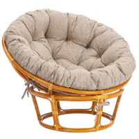 Кресло садовое TetChair Papasan 23/01 W с подушкой и ремешками (коньячный/меланж)