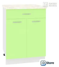 Шкаф напольный Кортекс-мебель Корнелия Лира НШ60р1ш (зеленый/королевский опал)