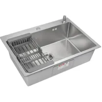 Кухонная мойка ARFEKA ECO AR мойка 700500, коландер, дозатор SATIN DECOR VOLCANIC ROCK