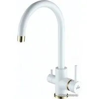 Смеситель Paulmark Essen Es213211-431BR (белый матовый бронза)