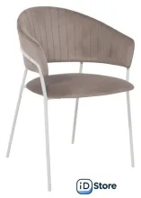 Стул с подлокотниками Алвест AV 433 (светло-коричневый бархат H-61/белый)