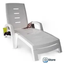 Шезлонг Стандарт пластик С колесами (белый)