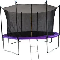 Батут GoUP Elite 12FT (с сеткой и лестницей, фиолетовый)