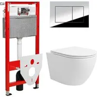 Унитаз подвесной Lauter Vortex 2110830 TECE Kit 9400412 с кнопкой (хром)