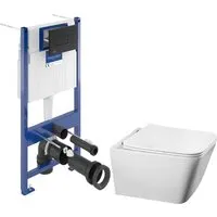 Унитаз подвесной Saniteco Tornado KW-9004WT Villeroy Boch 92122870 921228AN (кнопка черная)
