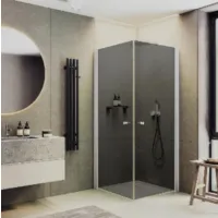 Душевой уголок MaybahGlass 90x90x198 / MGY-1300-1 (графитовое стекло/белый матовый)