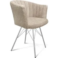 Стул с подлокотниками Sheffilton SHT-ST42-1/S37 (милк/хром лак)