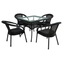 Обеденная группа AIKO DECO 4 с квадратным столом 7019П Серо-коричневый