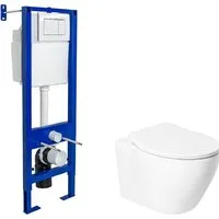 Унитаз подвесной Saniteco KW-99046 Berges АТОМ 410 040333 (с кнопкой)