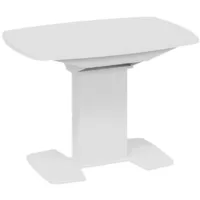 Кухонный стол Трия Хилтон раздвижной Тип 1 (белый глянец/стекло глянцевое белое)