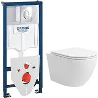 Унитаз подвесной Lauter Vortex 2110830GROHE Rapid SL 3872100137131000 с кнопкой (овальная, хром)
