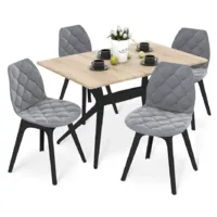 Обеденная группа Sheffilton SHT-DS318 (дуб сонома светлый/стальной серый/черный)