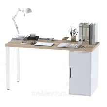 Стол письменный ИНГАР 2/ДВ/T (дуб беленый/белый)